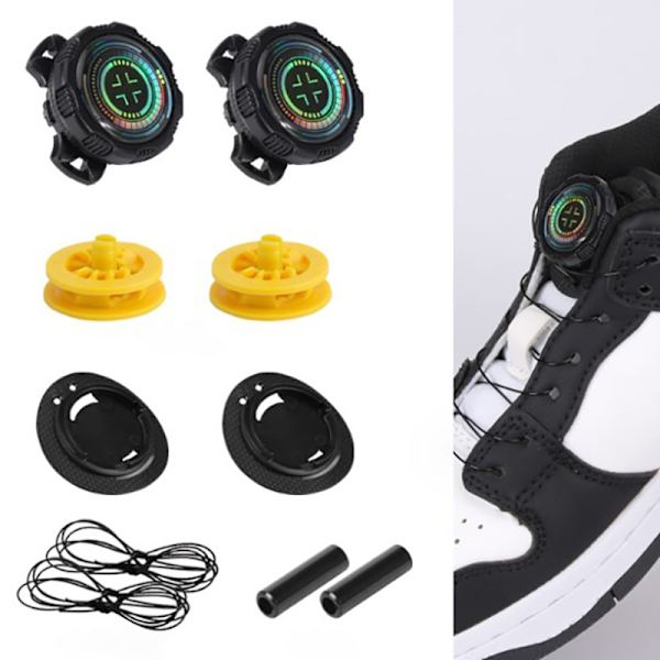 Metal Wire Swivel Automatisk Spenne Tau Sneaker Shoe Laces No Ti A2