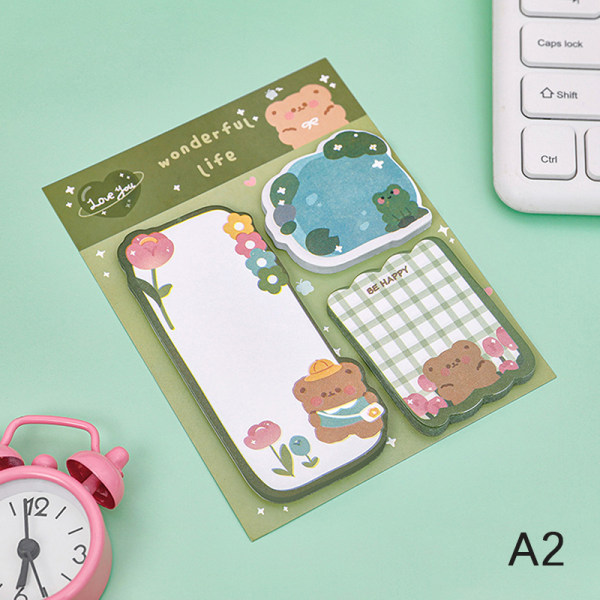 Kawaii Cartoon Strawberry Bear Sticky Notes Memo Pad e Message A1