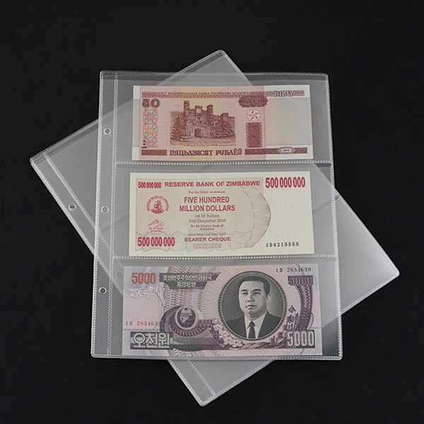 1PC Sider 3 Papir Penge Album Valuta Seddel Samling Bog 1PCS