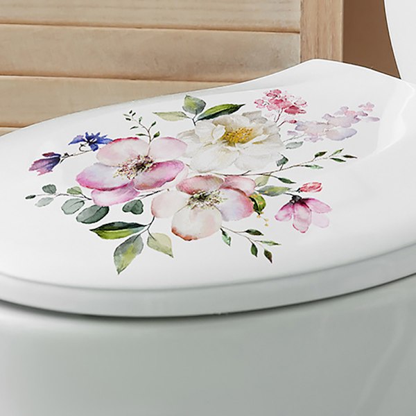 Vihreät kukat seinätarra kylpyhuoneen wc-koriste Deca Multicolor