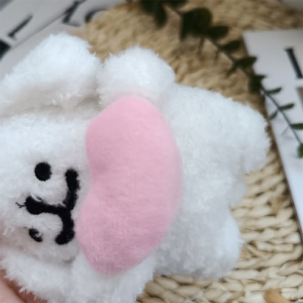 e Love Heart Dog Plysj Doll Nøkkelringer Ring Fluffy Soft Stuffed 1pc