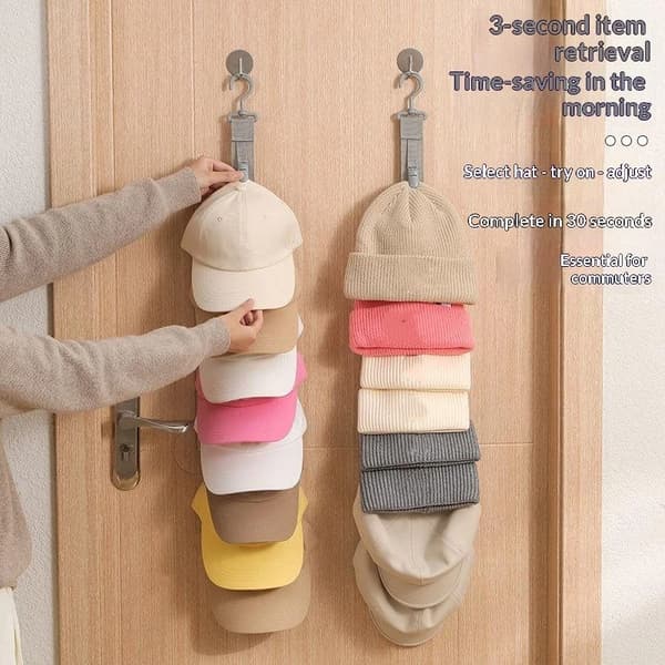 Garderobe Hattehylle Snor Hatteoppbevaringsklips Baseballcap Hatteoppbevaring A2