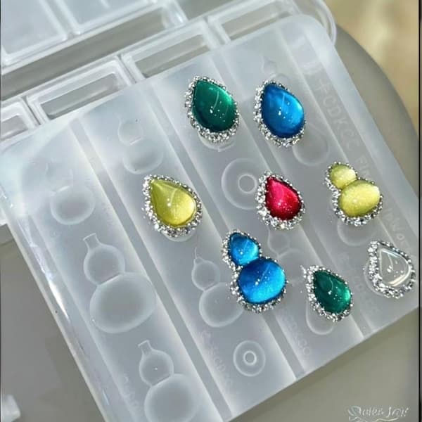 Silikon Nail Art Formar Non-Stick Återanvändbara För Pumpa Tårdroppe N