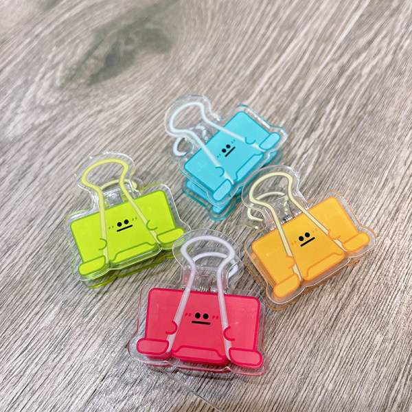 Flerfarget e Face Akryl Binder Clip Planner Clips Papirklemme A1