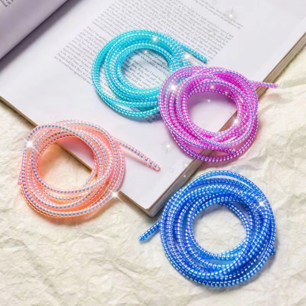 1,4m Fargetelefon Wire Cord Taubeskytter Fjærbeskyttelse Rop pink