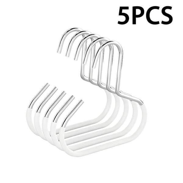 S-formade hängkrokar i rostfritt stål med halkfri doppbeläggning 5PCS