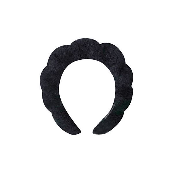Flanellikanka Puffy Hair Hoop Makeup Bubble Terry Cloth Black