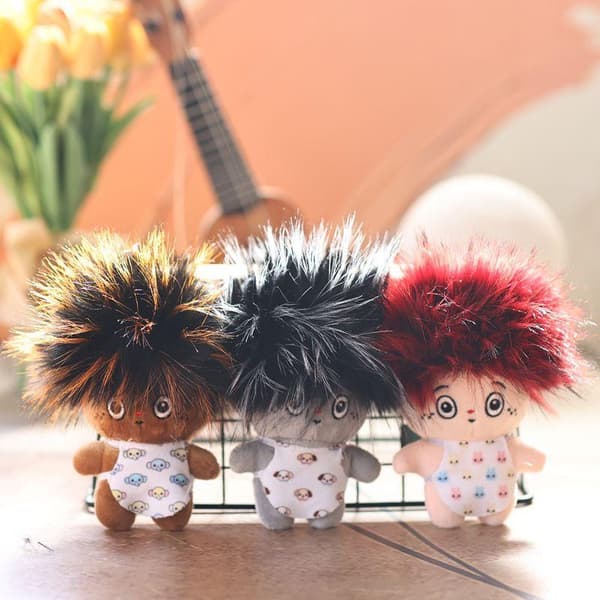 Rolig Explosion Head Doll e Plysch Nyckelring Tecknad Fylld Docka A1