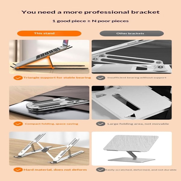 Laptopställ i aluminiumlegering justerbart hopfällbart bärbart A1