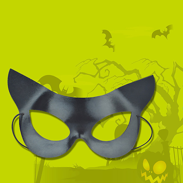 Halloween Cosplay Räv Mask Sexig Ögonmask Djur Mask Halv Ansikte Black