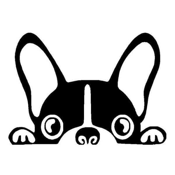 Peeping French Bulldog-klistermärke Vattenblekningssäker vinyldekal C Black