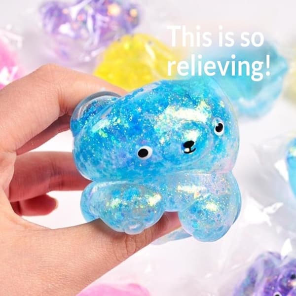 Maltose Candy Glitter Bear Ball Sakte Stigning Sakte Retur Fluffy Multicolor