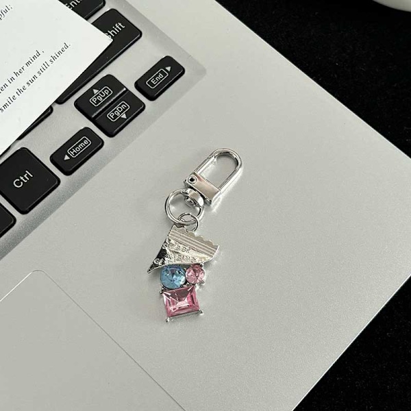 Y2K Silver Färg Metall Fjäril Nyckelring Sweet Cool Cherry Key A2