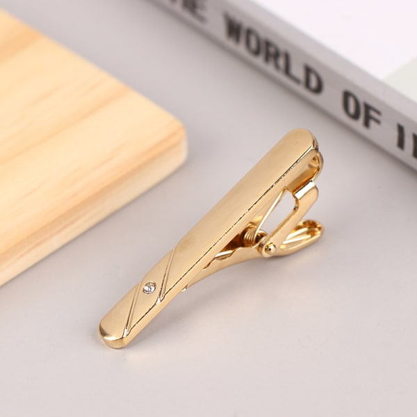 1 Stk Simple Style Necktie Clip For Mænd Pin Clip Kort Clip Guld 4