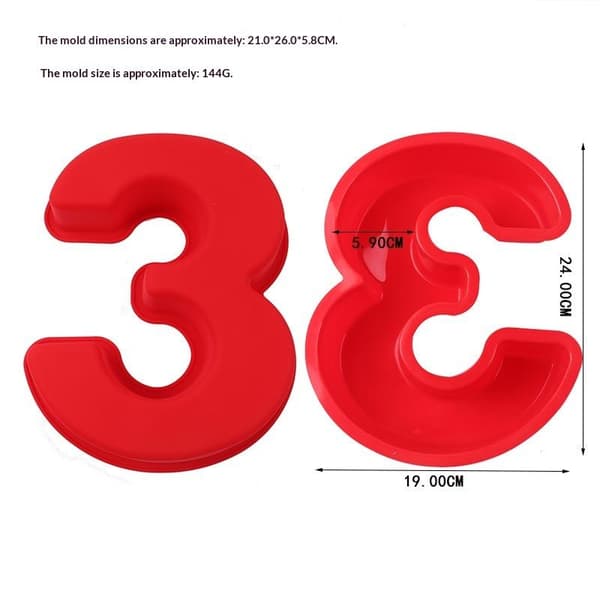 1 stk store silikon 3D tall kakeformer 10 tommer tall bakeformer 3