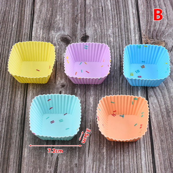 5 kpl / set silikoni mold Muffin cupcake molds tee-se-itse kakku B