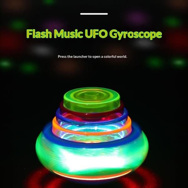 1 stk UFO Musik Gyroskop Med Løfter Blinker LED Lys Lyd onesize