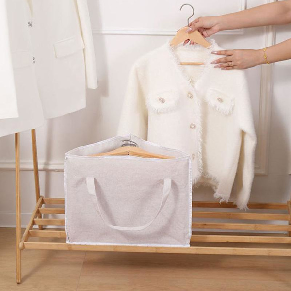 Multifunktionell klädhängare Organizer Väska Triangulär Sparar H Beige
