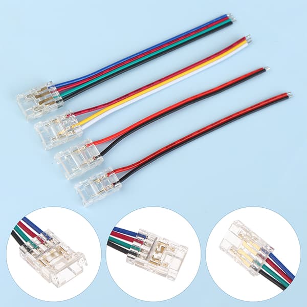 5/10 stk. COB LED ledningsforbinder 8 10 mm forbindelse loddefri mini 5pcs10mm 4P