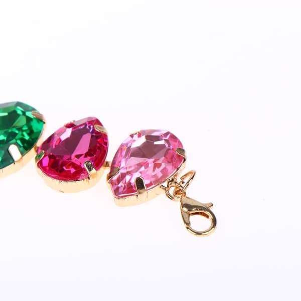 Farverig Rhinstenshalskæde Krystal Charms Choker Dame Smykker E