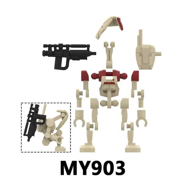 NY Byggkloss STRIDSDROID Krigare Monteringsmodell Prydnad A2