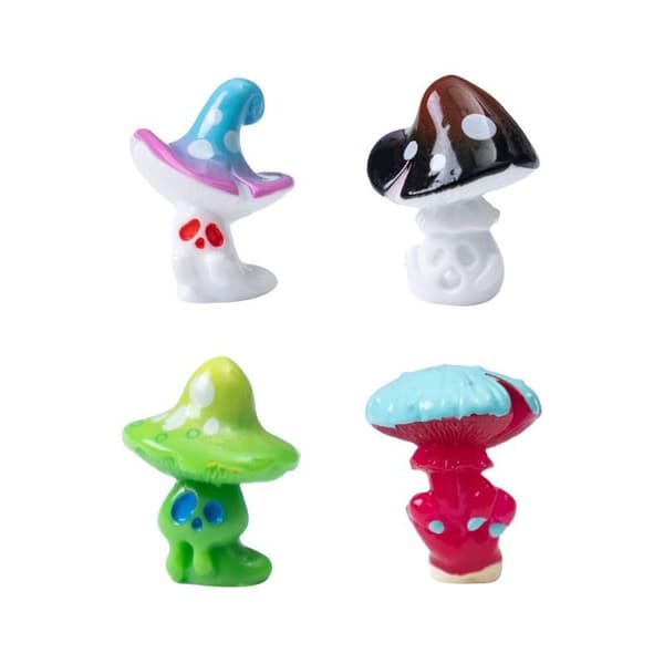 Mini Halloween Svampe Spøgelse Harpiks Figurer Med Farverige e D A3