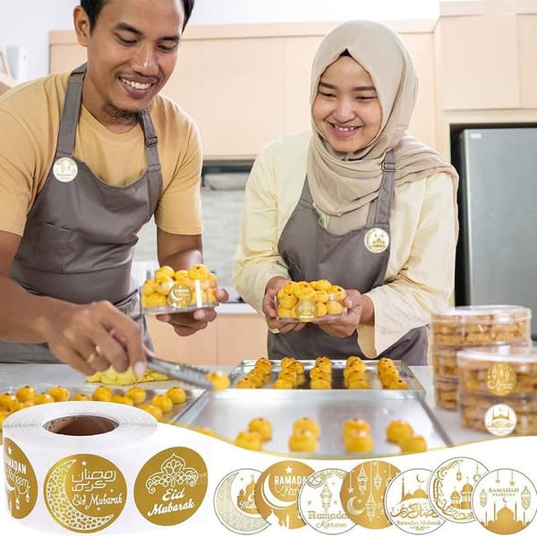 500 kpl EID Mubarak -rullatarroja Ramadan Kareem -lahjapakkaus C
