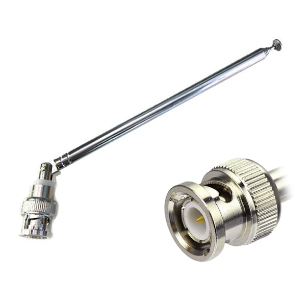 FM-radioantenne BNC-stik Teleskopantenne 0,7m Rustfri