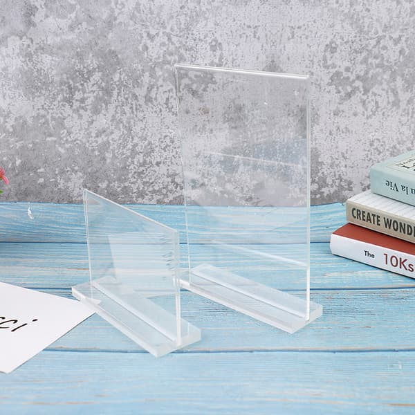 T-formet akrylskiltkortholder med dobbel side Displaystativmeny A3