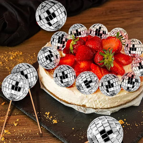 10 stk. Mini Speil Diskokule Scenelys Reflekterende Roterende Bri 5cm