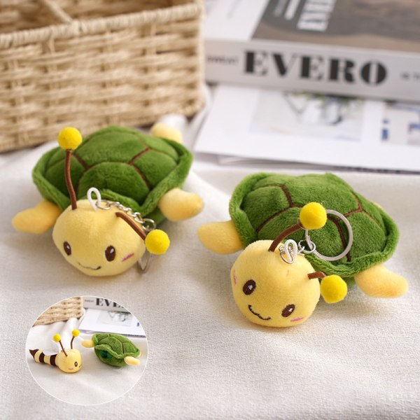 Tecknad plysch sköldpadda Bee Doll hänge nyckelring kan delas Dol