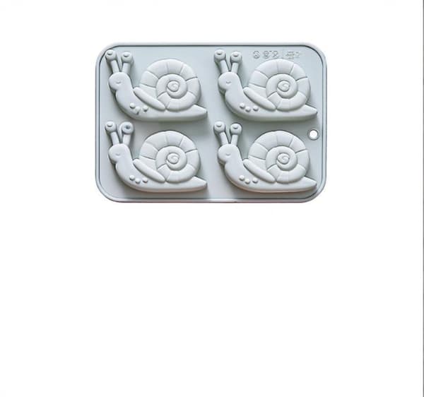 Snegl Silikonform 4 Hulrom 3D Escargot Form Brett DIY B Blue