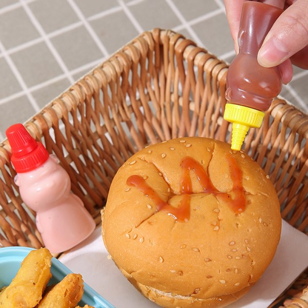 2 stk Mini krydderflaske Salatdressing Ketchupkrukke Dispenserer