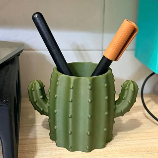 Kreativ Multifunksjonell Mote Kaktus Pennholder For Studenter Green