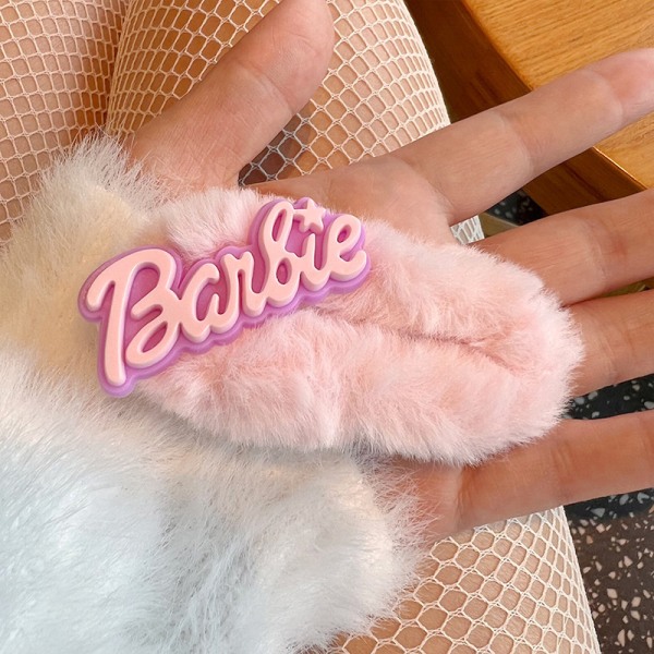 Barbie Plys Hårnål Børn Piger Pink BB Clip Hair Accessori A4