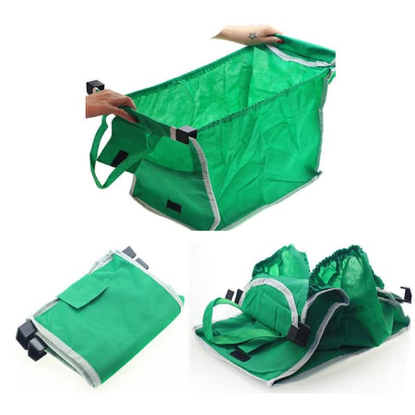 Supermarked handlepose med hjul, miljøvennlig handlevognpose, tykk vogn 1PC