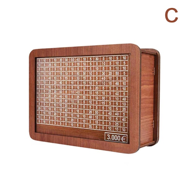Pengar Box Spargris Trä Pengar Bank C/3000 capacity