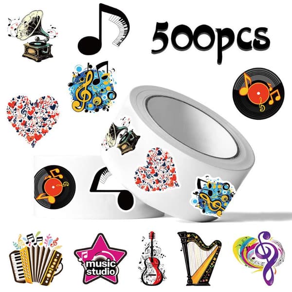 500 STK Inspirerende Engelske Rullestickers Tilpas og Beløn A2