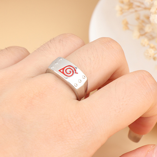 Bladring Konoha Uzumaki Symbal-logoskilt Sasuke Itachi Fashio Red