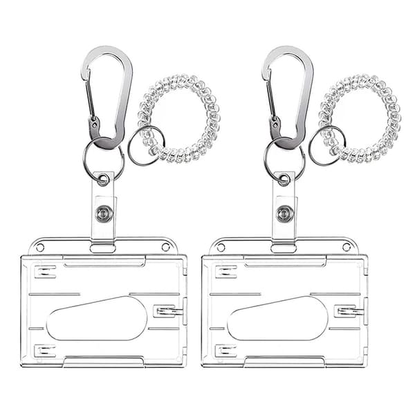 1/2PCS Transparent korthållare infällbar nyckelring repa A11