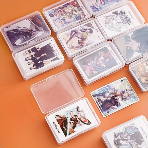 Ny transparent opbevaringsboks i plast til fotokort og små kort 1PCS