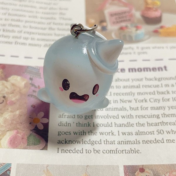 Halloween Jelly Ghost Nøkkelring 3D Tegneserie Glow-in-the-dark Elf A3