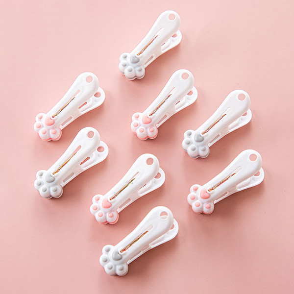 12 kpl Kawaii Cat Claw Vaatetapit Muoviset metallijousiklipsit Cl Pink
