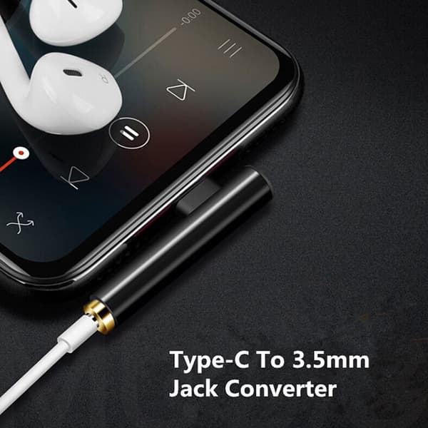 Typ-C till 3,5 mm Jack Converter hörlurar o Adapter o Konvertering Black