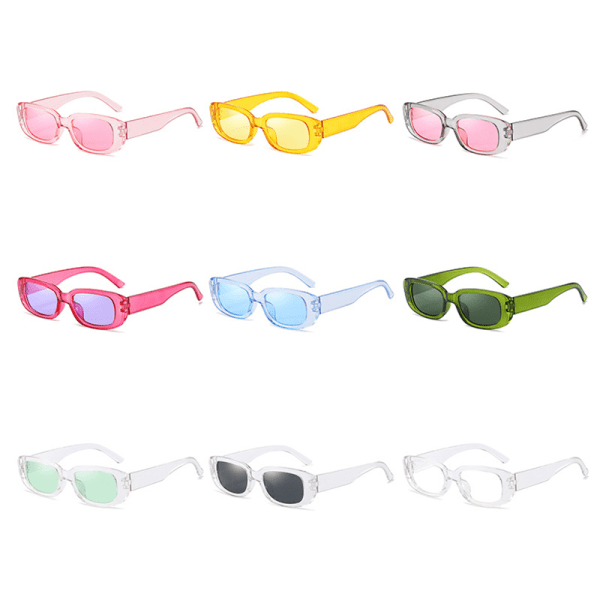 Modesolbriller Kvinder rektangulære skærme Vintage solbriller M A2