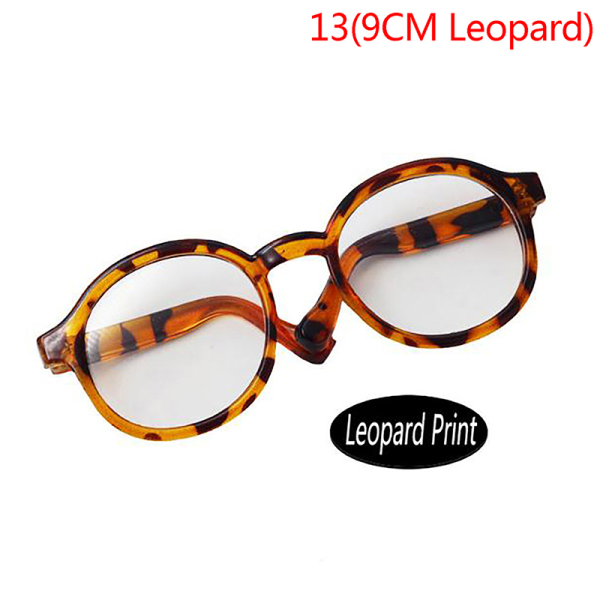 Plys dukkebriller tilbehør Rundt stel 6,5/9,5 cm Eyewear Clea 13(9CM Leopard)