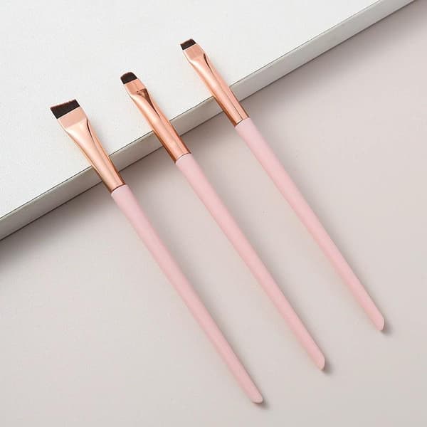 Fladhoved permanentbørste øjenvippestylingbørste lamineringsvipper Pink Gold