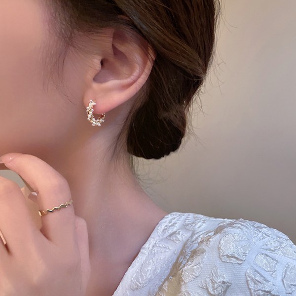 1 Par Simple Temperament Circle Pearl Earrings Mode Small Ea