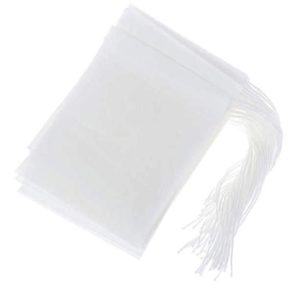 100 Stk/Lot Tepose Filter Papirposer Tom Tepose med snoretræk White