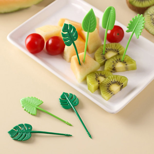 10 stk. fruktgafler Mini tegneseriebladformet snacks dessertkake De